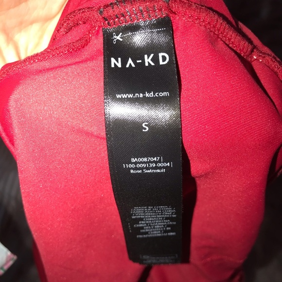 NA-KD rose red one piece bathing suit S size Small - Picture 9 of 9